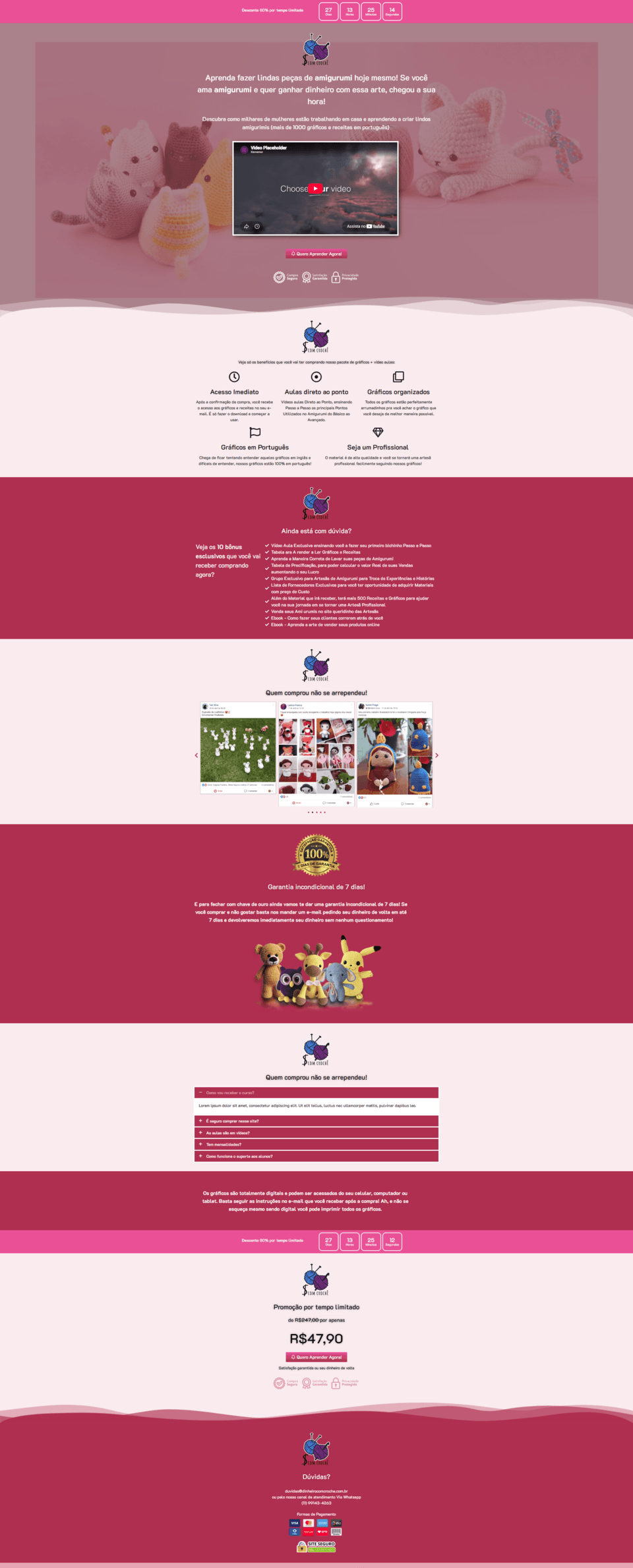 Projeto de Landing Page para amigurumi