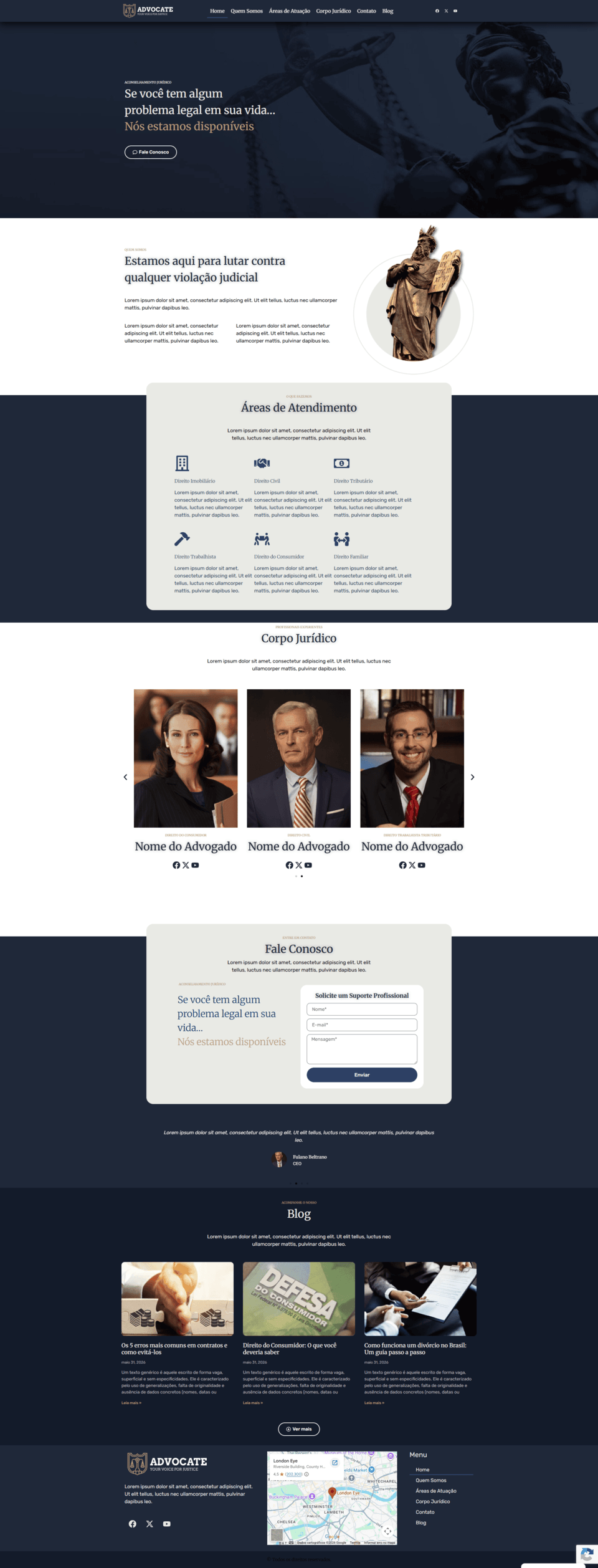 Projeto de site institucional para escritório de advocacia