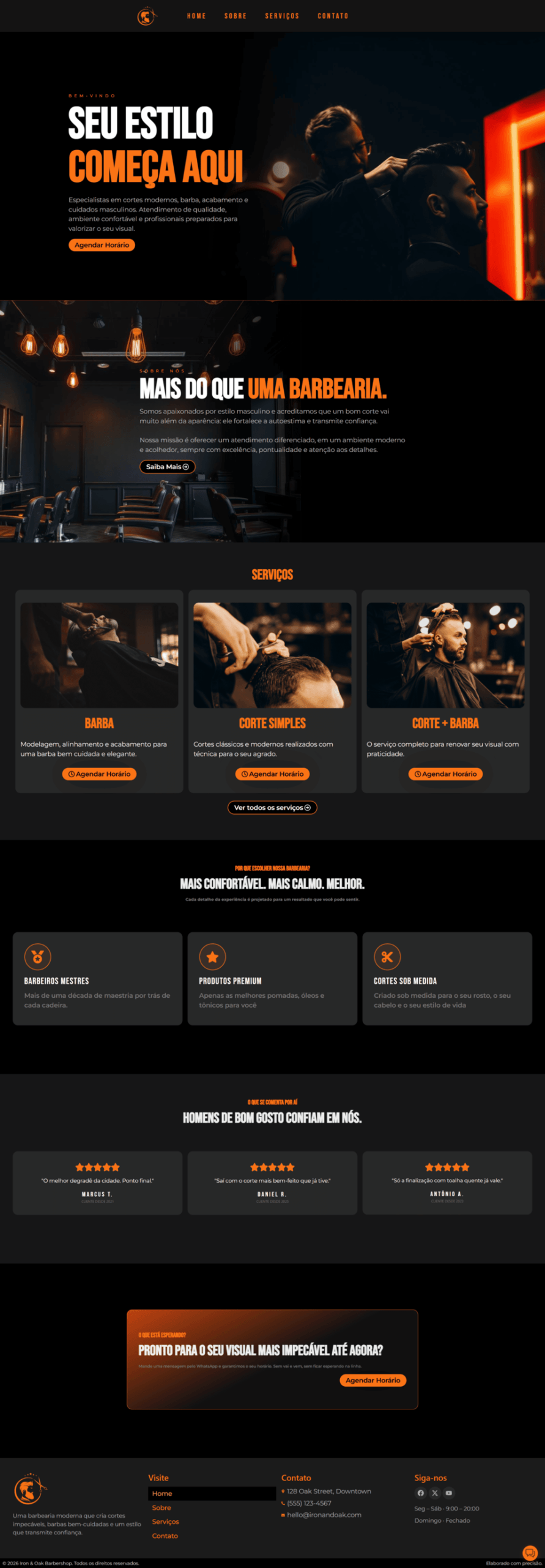 Projeto de site institucional para barbearia